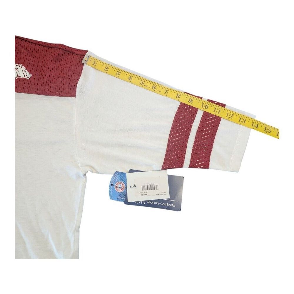 NWT G-iii 4her Jersey Arkansas Razorbacks Cream Red T-Shirt‎ Size Medium Shimmer - Picture 5 of 13